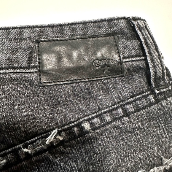 Women’s Converse distressed gray denim ripped denim shorts - Picture 3 of 6